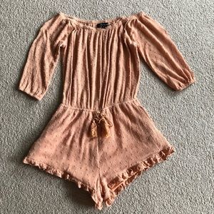Peach OTS 3/4 sleeve romper